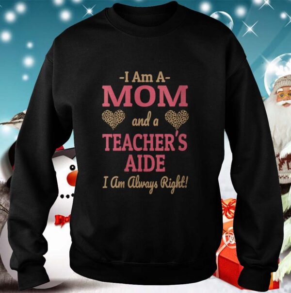 Mom Teachers Aide Leopard Print Hearts