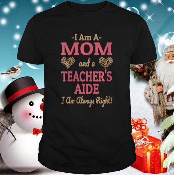 Mom Teachers Aide Leopard Print Hearts