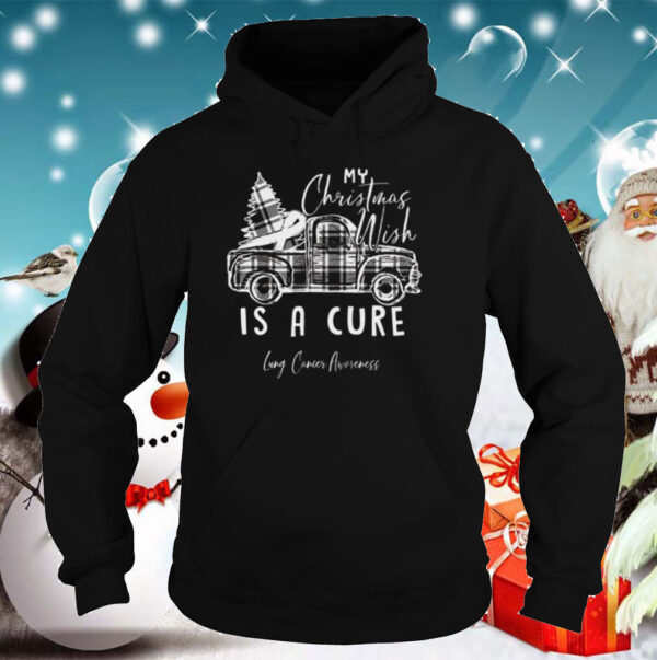 My Christmas Wish Is A Cure Lung Cancer Awareness Pine Ribbon Lung Cancer Awareness hoodie, sweater, longsleeve, shirt v-neck, t-shirt