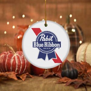 Pabst Blue Ribbon Christmas Circle Ornament