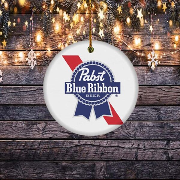 Pabst Blue Ribbon Christmas Circle Ornament