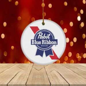 Pabst Blue Ribbon Christmas Circle Ornament