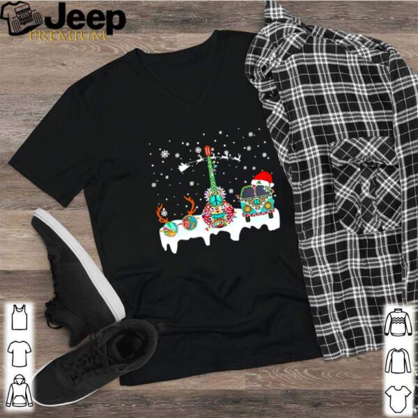 Peace love Christmas reindeer guitar bus Nessa Jenkins Oh Oh Oh merry Christmas hoodie, sweater, longsleeve, shirt v-neck, t-shirt