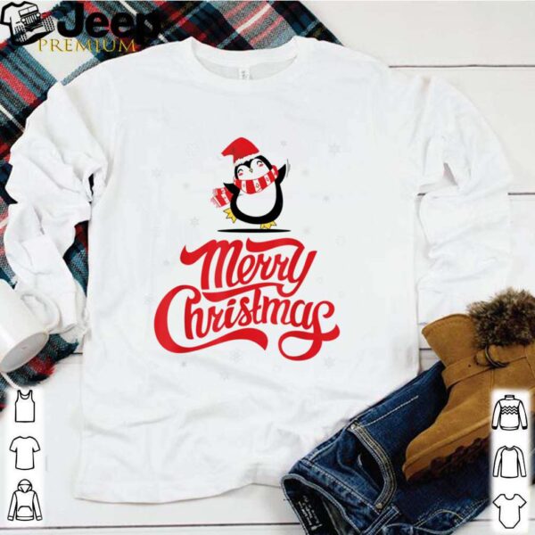 Penguin Santa Claus Hat Christmas Eve Holiday shirt