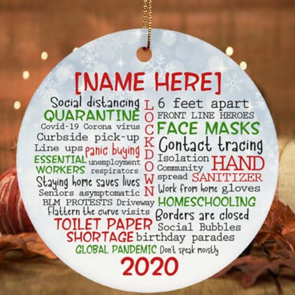 Personalized 2020 A Year Lockdown Quarantine Christmas Circle Ornament Keepsake  – Pandemic Christmas Ornamenthristmas Ornament