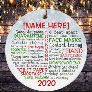 Personalized 2020 A Year Lockdown Quarantine Christmas Circle Ornament Keepsake  – Pandemic Christmas Ornamenthristmas Ornament