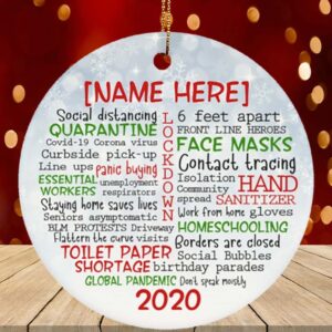 Personalized 2020 A Year Lockdown Quarantine Christmas Circle Ornament Keepsake  – Pandemic Christmas Ornamenthristmas Ornament