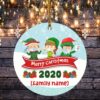 Personalized Co-Vid19 Social Isolation 2020 Christmas Ornament Keepsake – Holiday Flat Circle Ornament