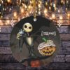 Personalized Jack Skellington Christmas Circle Ornament – Holiday Nightmare Gift