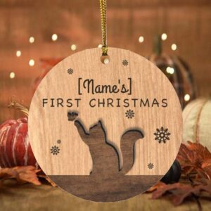 Personalized Kittens First Christmas Circle Ornament – Holiday Cats Xmas Gift