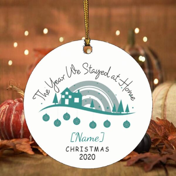 Personalized Pandemic Lockdown 2020 Christmas Ornament – The Year We Stayed At Home Holiday Decoration