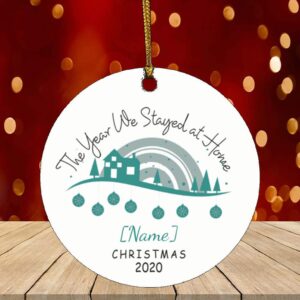 Personalized Pandemic Lockdown 2020 Christmas Ornament – The Year We Stayed At Home Holiday Decoration