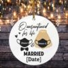 Personalized Quarantined For Life Married Masked Christmas Circle Ornament – Holiday Pandemic Wedding Gift