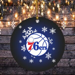 Philadelphia 76ers Merry Christmas Circle Ornament