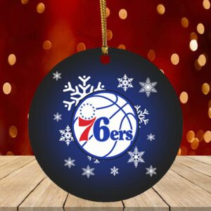 Philadelphia 76ers Merry Christmas Circle Ornament