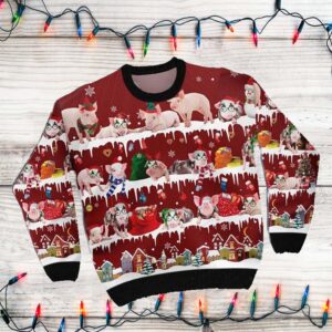 Pig Ugly Christmas Sweater For Pig Lovers On National Ugly Sweater Day And Christmas Time