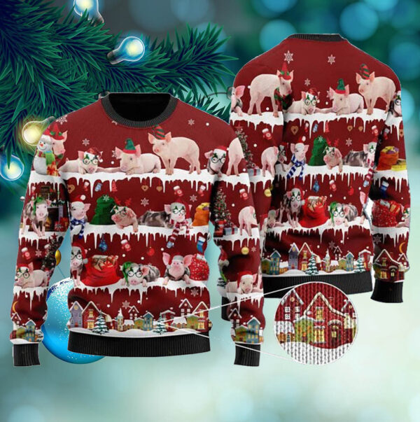 Pig Ugly Christmas Sweater For Pig Lovers On National Ugly Sweater Day And Christmas Time
