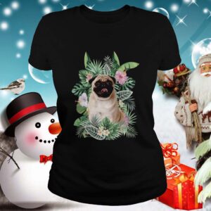 Pug White Flower shirt