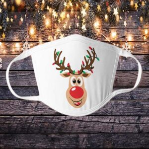 Reindeer Xmas Lights Christmas Face Mask Cover