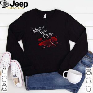 Reverie true crime white text blood shirt