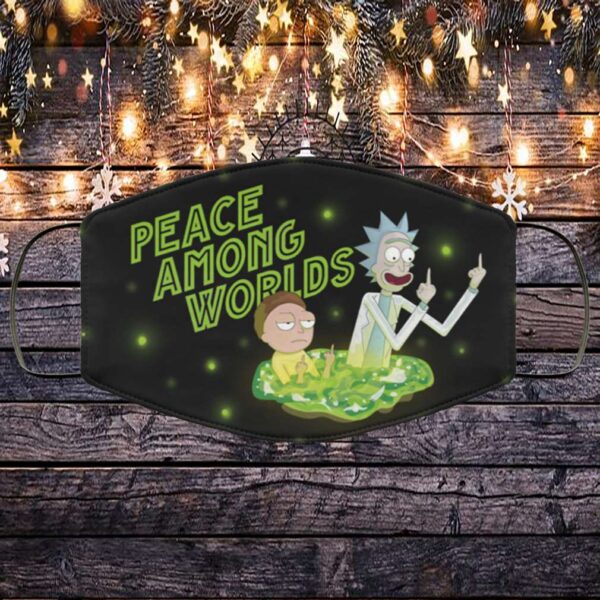 Rick And Morty Peace Among Worlds Middle Finger Face Mask