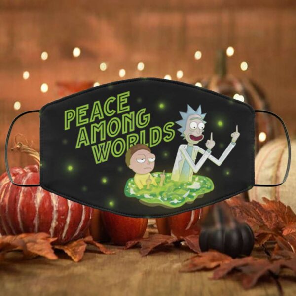 Rick And Morty Peace Among Worlds Middle Finger Face Mask
