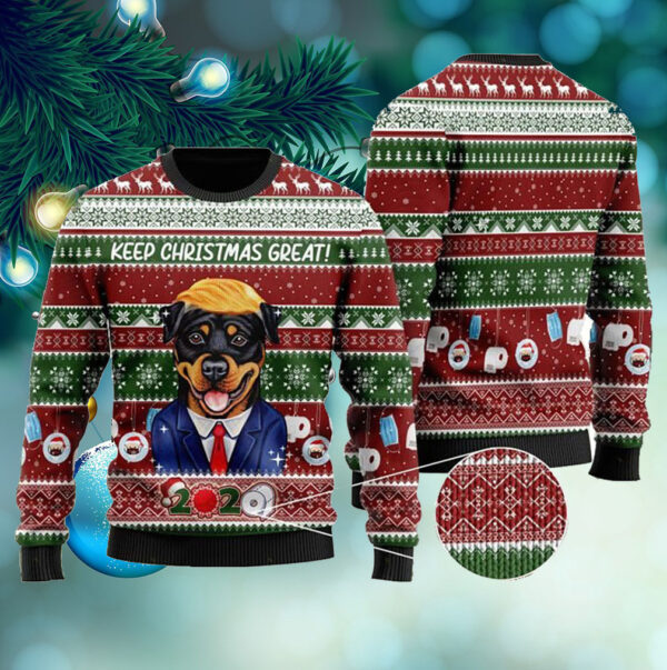Rottweiler Keep Christmas Great 2020 Ugly Sweater For Pet Lovers On Christmas Day