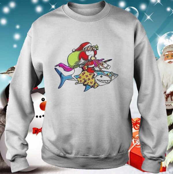 Santa Claus Riding A Unicorn And A Shark Christmas Gift