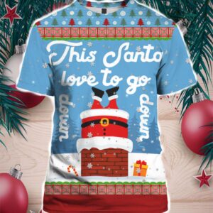 Santa Goes Down 3D Ugly Christmas Sweater Hoodie shirt