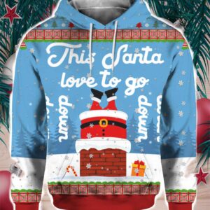 Santa Goes Down 3D Ugly Christmas Sweater Hoodie