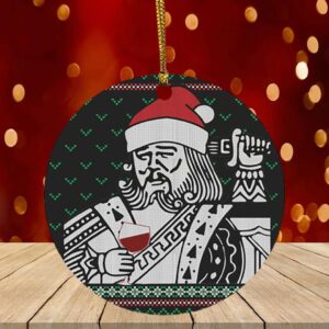 Santa Leonardo Big Fat Jumper Quarantined Christmas 2020 Meme Ugly Christmas Decorative Ornament Keepsake