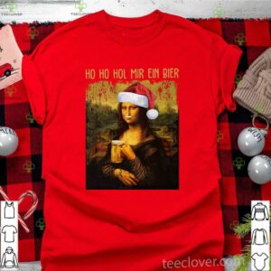 Santa Mona Lisa Ho Ho Hol Mir Ein Bier Christmas Sweatshirt
