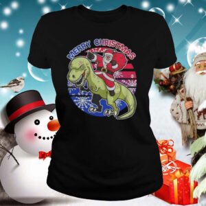 Santa Riding Dinosaur Merry Christmas