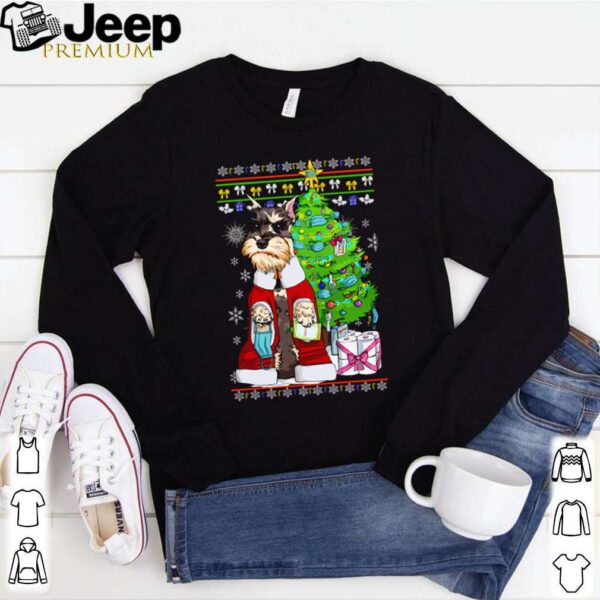 Santa Schnauzer Christmas tree shirt