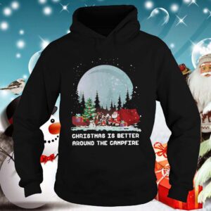 Satan Claus Camping Christmas Is Better Around The Campfire shirt