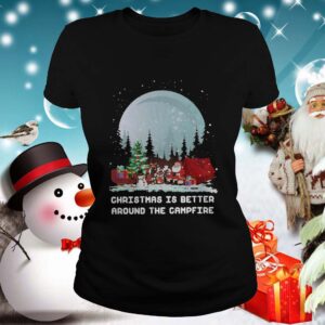 Satan Claus Camping Christmas Is Better Around The Campfire shirt