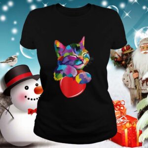 Smiling Cat Hug Heart Love shirt