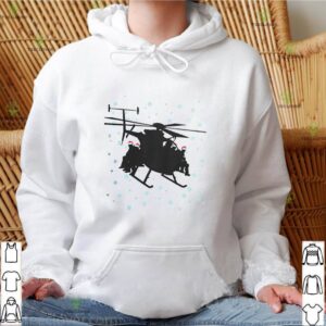 Snowboarding sit on Helicopter Christmas shirt
