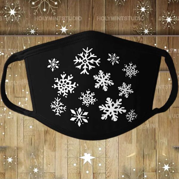 Snowflake Face Mask Christmas Mask Holiday Mask Winter Face Mask Covid Christmas Pandemic Gift Face Winter Face Mask Christmas Face Mask