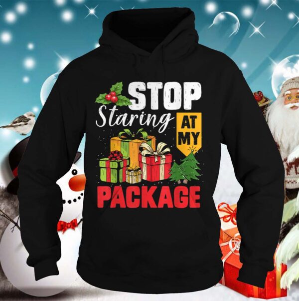 Stop Staring At My Package Christmas Tree hoodie, sweater, longsleeve, shirt v-neck, t-shirt