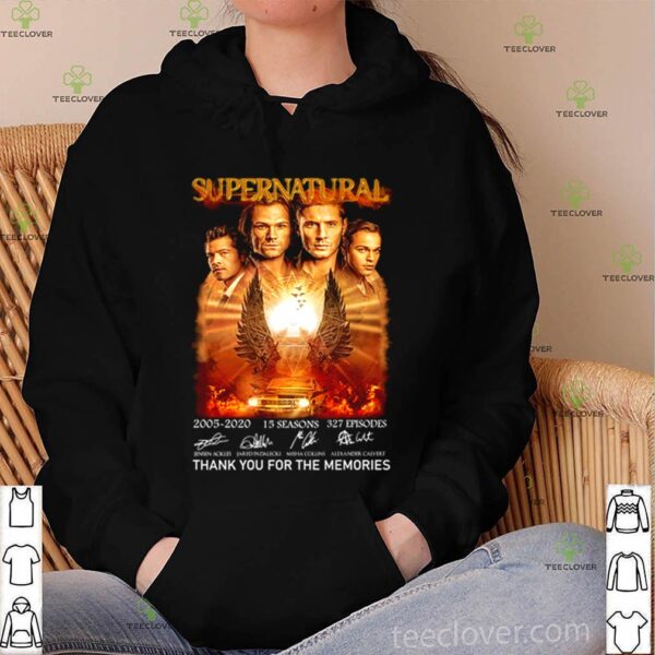 Supernatural 2005 2020 thank you for the memories hoodie, sweater, longsleeve, shirt v-neck, t-shirt