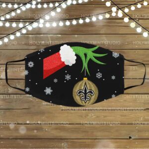 The Grinch Christmas Ornament New Orleans Saints Face Mask