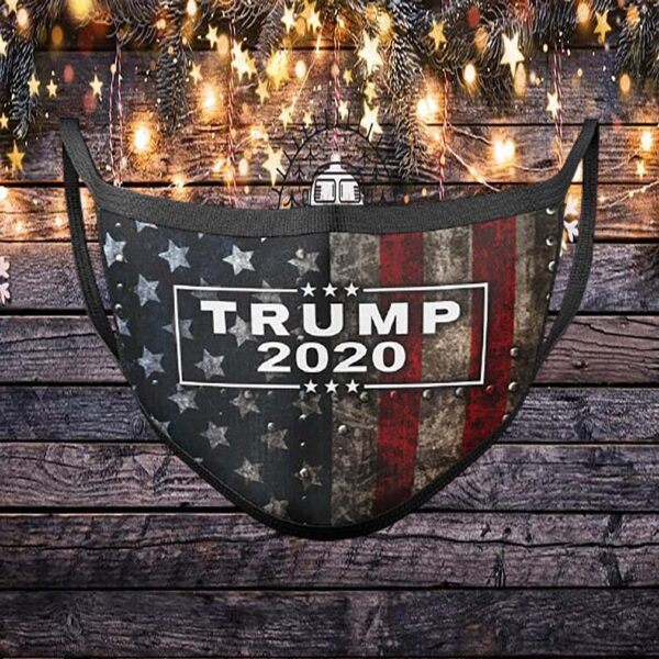 Trump 2020 Riveted Metal American Flag USA face mask