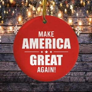 Trump Make America Great Again Decorative Christmas Ornament Keepsake – Holiday Flat Circle Ornament