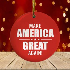 Trump Make America Great Again Decorative Christmas Ornament Keepsake – Holiday Flat Circle Ornament