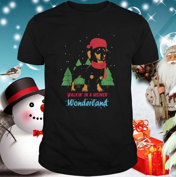 Walking In A Weiner Wonderland Dachshund Christmas Snow shirt