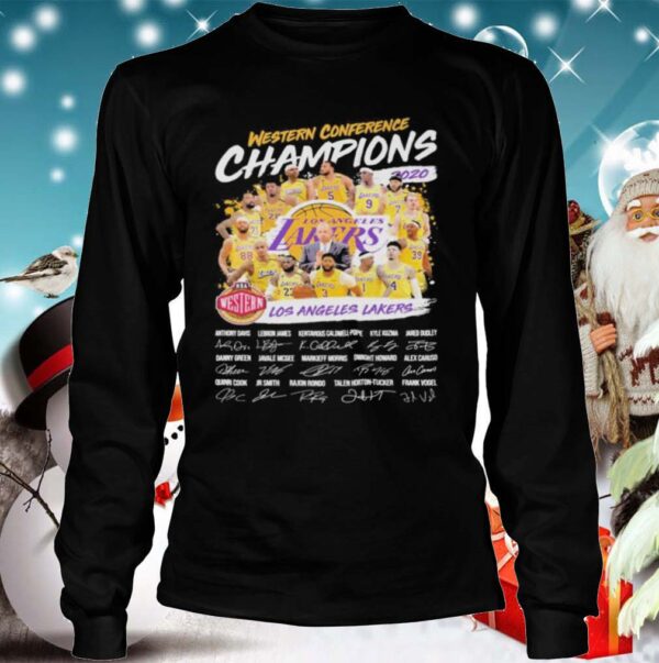 Western Conference Champions 2020 NBA Los Angeles Lakers signatures hoodie, sweater, longsleeve, shirt v-neck, t-shirt