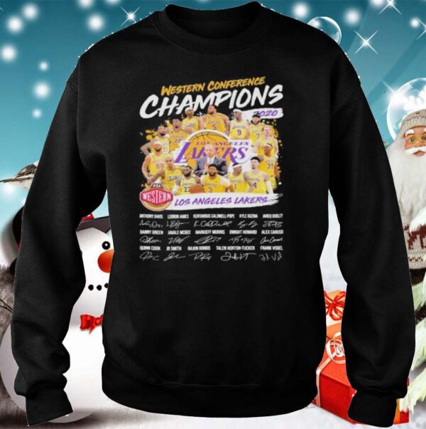 Western Conference Champions 2020 NBA Los Angeles Lakers signatures hoodie, sweater, longsleeve, shirt v-neck, t-shirt