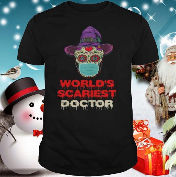 Worlds Scariest Doctor Skull Tattoos Witch Face Mask Halloween shirt