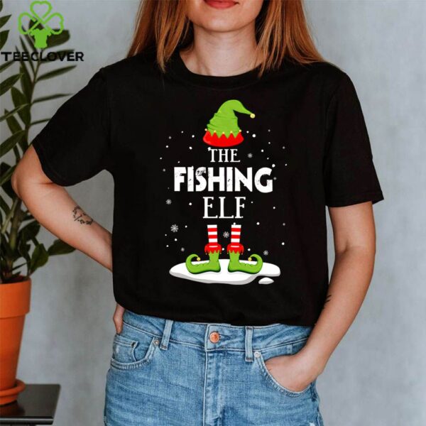 Fishing Elf Matching Family Gift Christmas Party Pajama T-Shirt